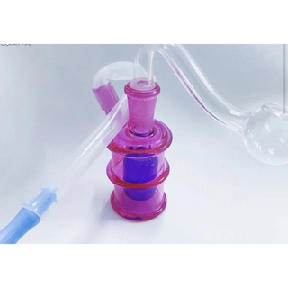 耐熱ガラス製 コンパクトサイズ ダブリグ オイルリグ 水パイプ ボング(タバコグッズ)