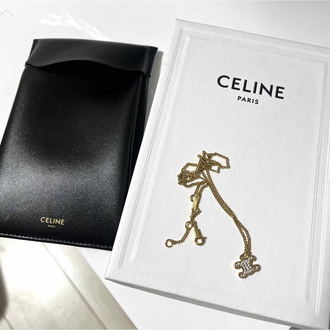 celine(セリーヌ)の【美品】セリーヌ トリオンフ ラインストーンネックレス レディースのアクセサリー(ネックレス)の商品写真