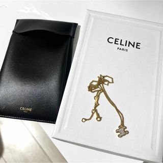 セリーヌ(celine)の【美品】セリーヌ トリオンフ ラインストーンネックレス(ネックレス)