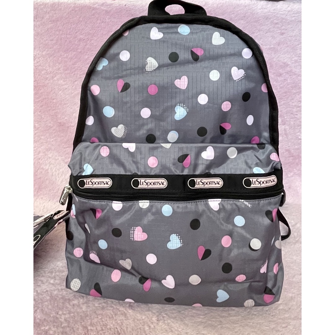 美品】LeSportsac/レスポートサック リュックサック ハートドット柄