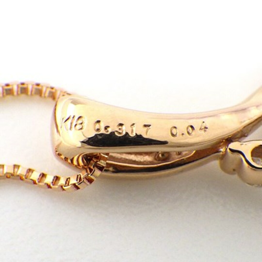 【ダイヤモンド】 ネックレス オープン ドロップ モチーフ 1ポイント ハートシェイプ ダイヤモンド 0.317ct 3ポイント ラウンド ダイヤモンド 0.04ct K18PG 5