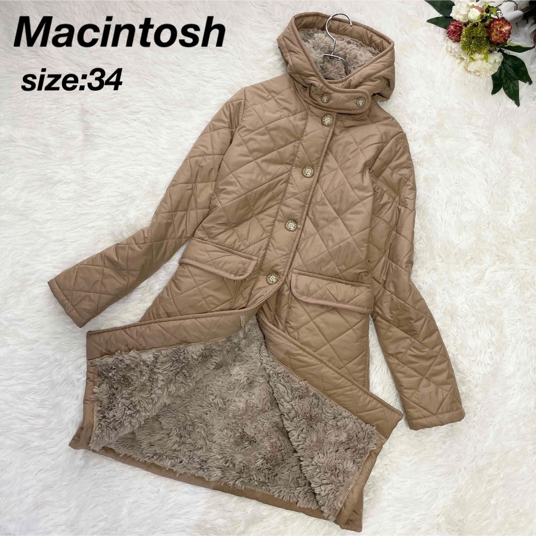 Macintoshマッキントッシュ ボアキルティングコート フード付き英国製34 | フリマアプリ ラクマ