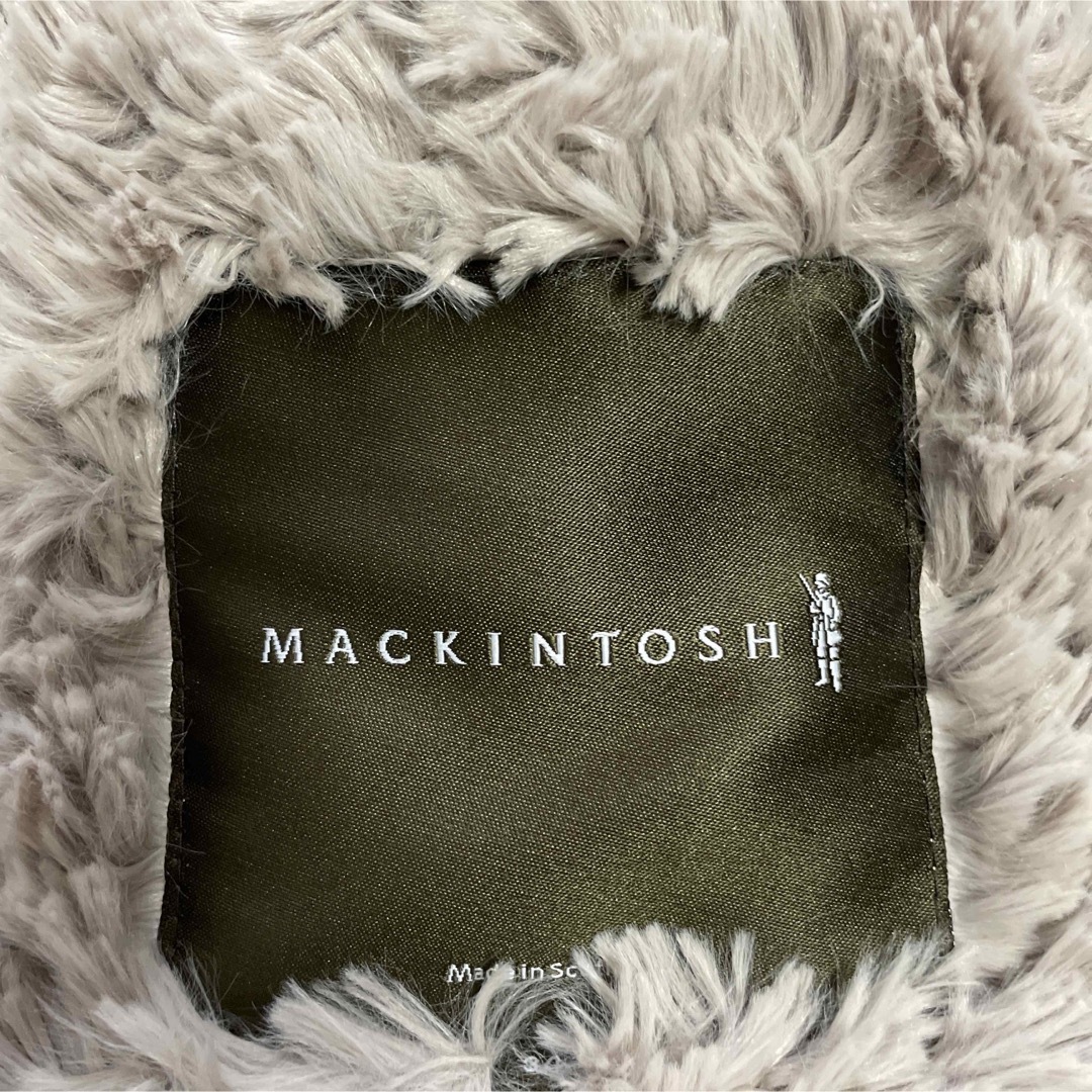 Macintoshマッキントッシュ ボアキルティングコート フード付き英国製34