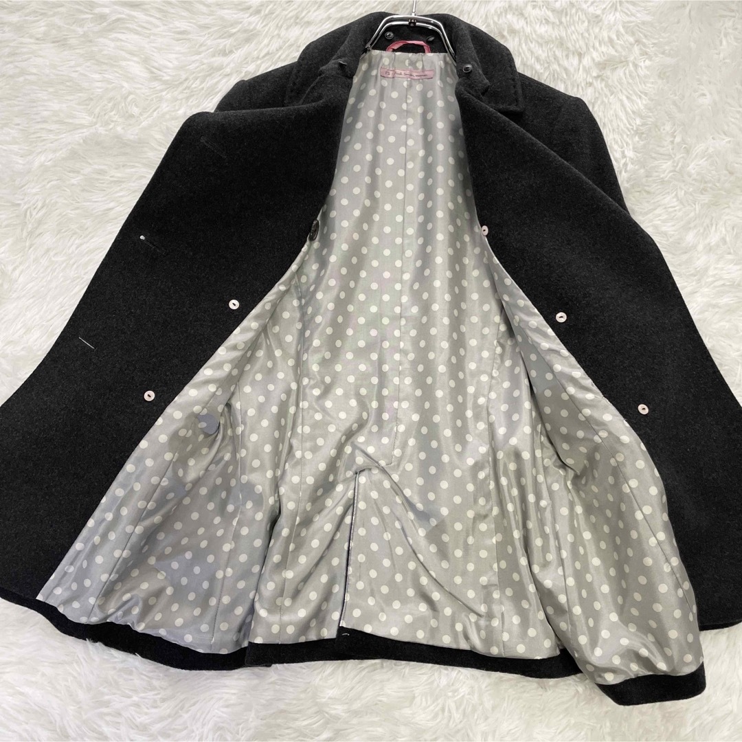 【カシミヤ混】PS PaulSmith women ファー付きピーコート40