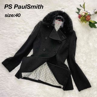 PS Paul Smith ピーコート　裏地花柄　カシミヤ混　XL