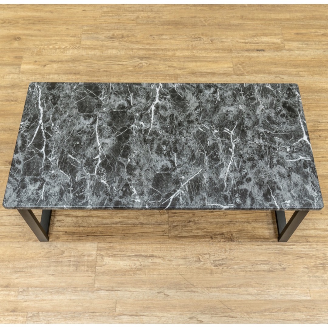 【新品】センターテーブル（マーブルブラック）大理石柄　ローテーブル　食卓机 2