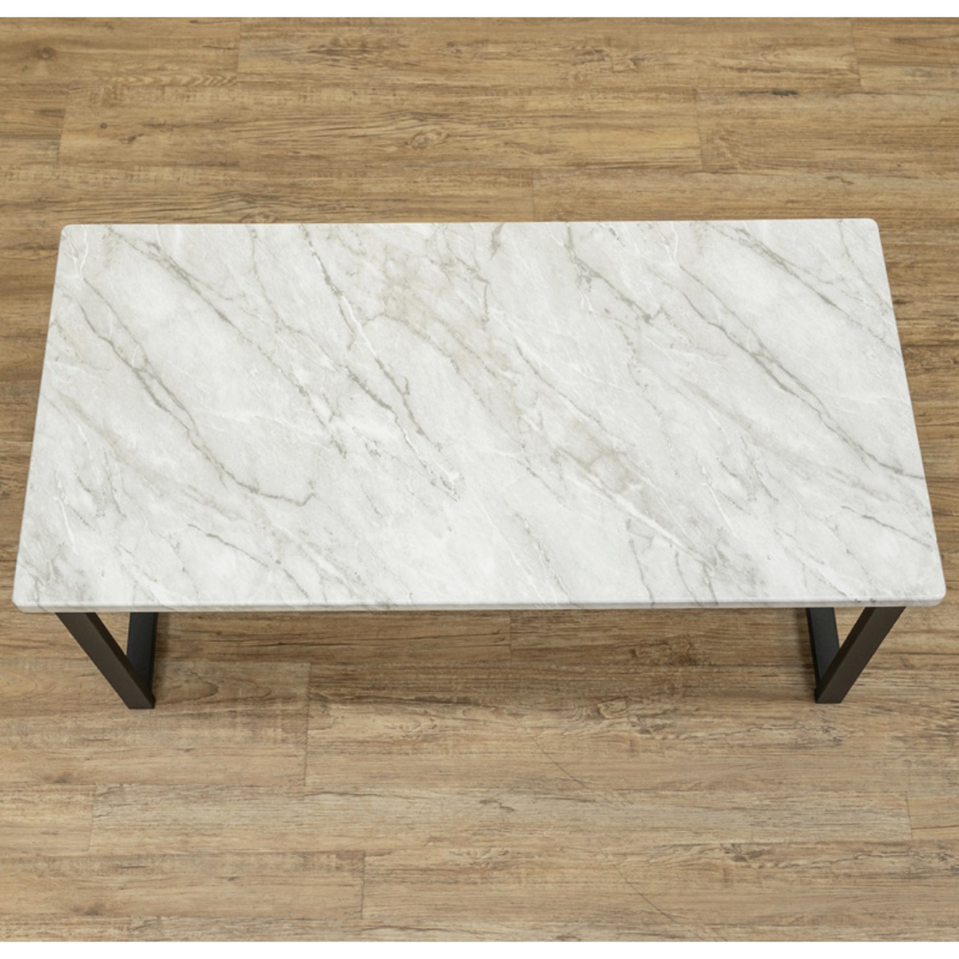 【新品】センターテーブル（マーブルブラック）大理石柄　ローテーブル　食卓机 8