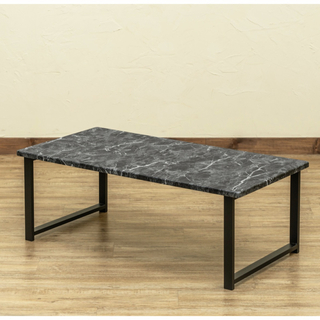 【新品】センターテーブル（マーブルブラック）大理石柄　ローテーブル　食卓机(ローテーブル)