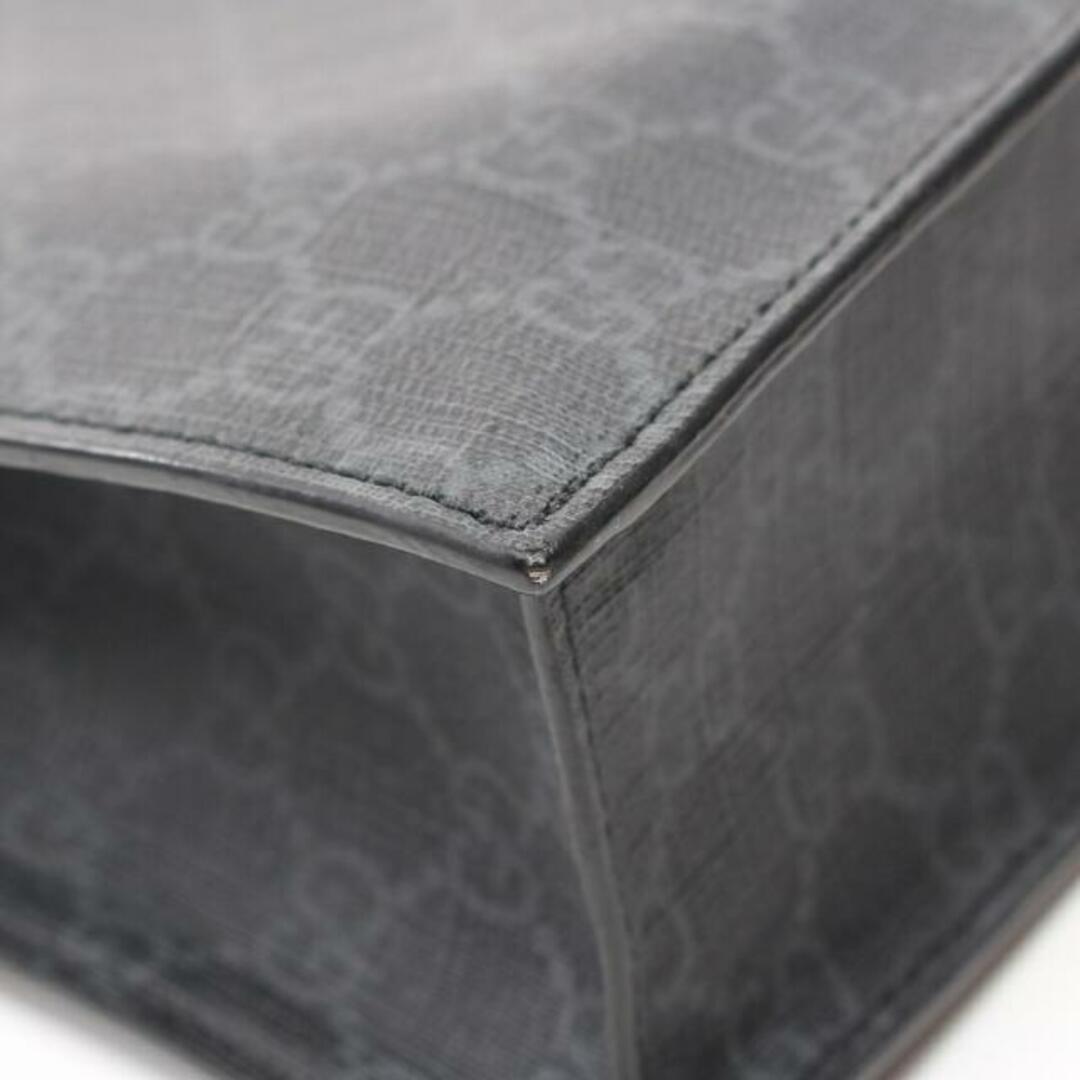 Gucci(グッチ)のGGスプリーム ハンドバッグ トートバッグ PVC レザー ダークグレー ブラック 2WAY メンズのバッグ(トートバッグ)の商品写真