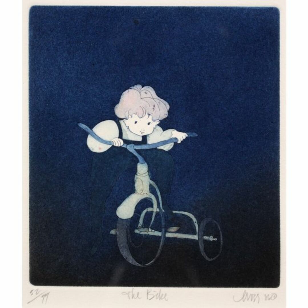 作家不明『the Bike』銅版画 絵画 作家不明『the Bike』銅版画 絵画