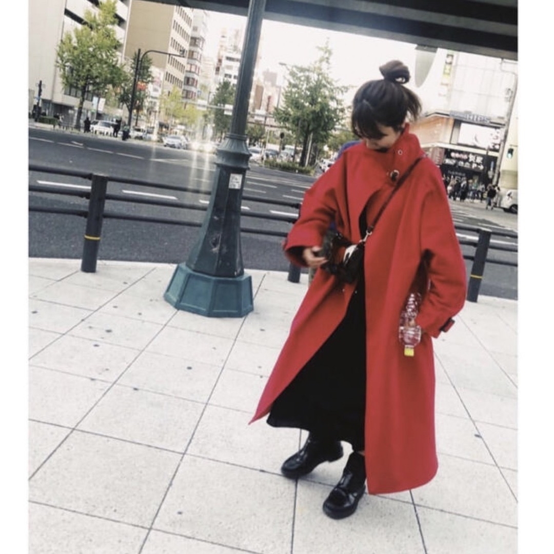 Ameri VINTAGE(アメリヴィンテージ)のameri vintage WRAP COLLAR COAT レッド レディースのジャケット/アウター(ロングコート)の商品写真