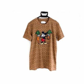 コーチ 半袖 Tシャツ ■ サイズS ディズニー創立100周年限定コレクション ミッキー シグネチャー COACH □5H