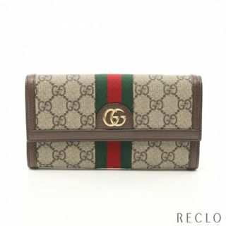 グッチ(Gucci)のオフィディア GGスプリーム コンチネンタルウォレット 二つ折り長財布 PVC レザー ベージュ マルチカラー(財布)