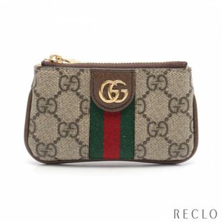 グッチ(Gucci)のオフディア キーケース GGスプリーム シェリーライン コインケース PVC レザー キャンバス ベージュ ダークブラウン マルチカラー(財布)