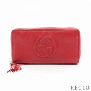 グッチ(Gucci)のソーホー インターロッキングG  ラウンドファスナー長財布 レザー レッド(財布)