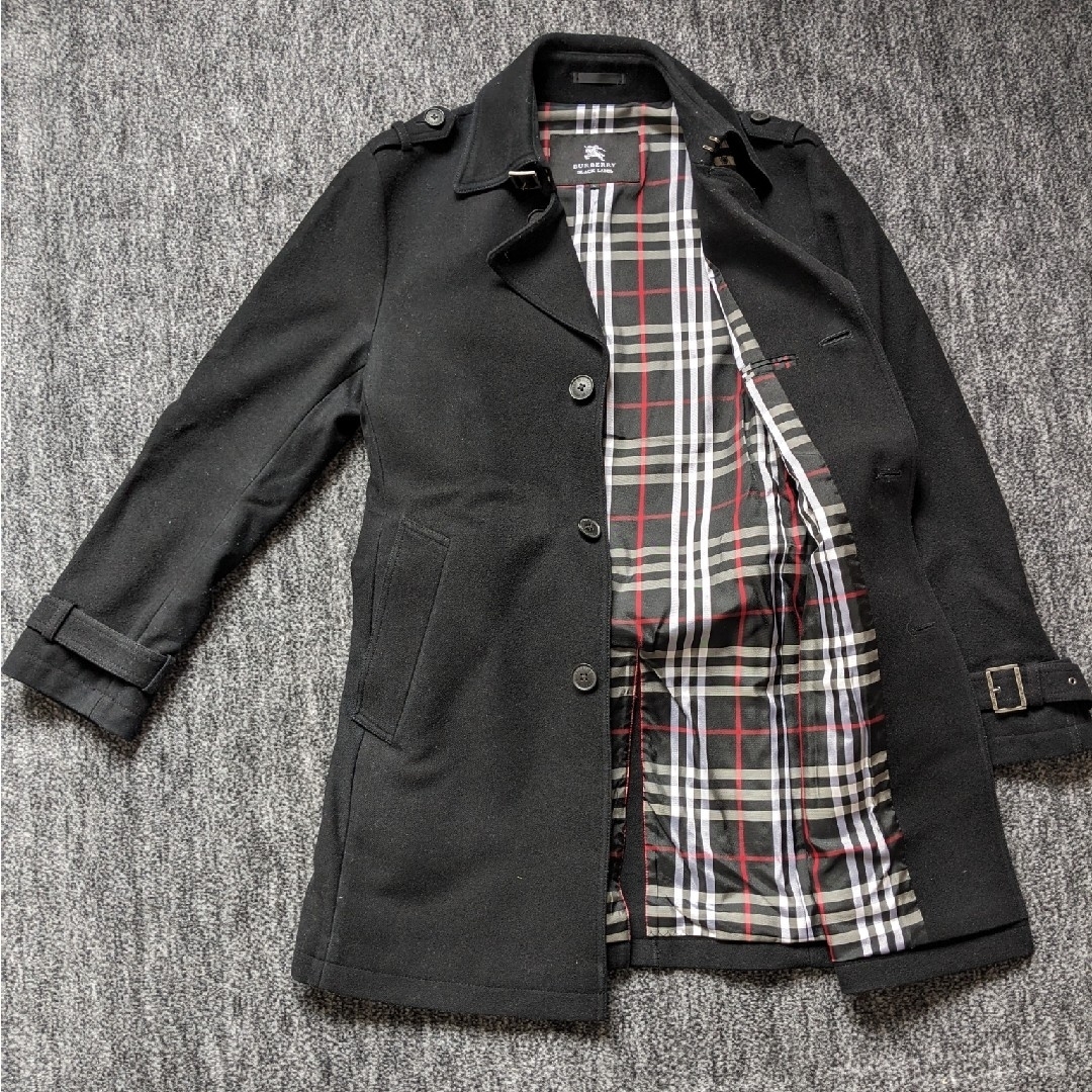バーバリーブラックレーベル ウール カシミヤ混 トレンチコート BURBERRY | フリマアプリ ラクマ
