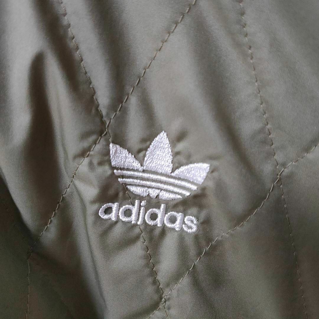 adidas カーキ クラシックス キルトジャケット アディダス ダウン 短丈L-