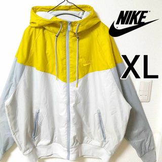 90'sNIKEナイキナイロンジャケットコーチジャケットイエロー黄xlメンズ長袖