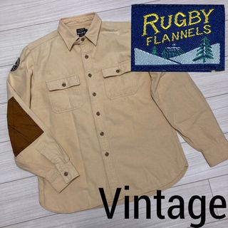 POLO RUGBY - Vintage■RUGBY ラルフローレン■ネルシャツ ワッペン エルボーパッチ