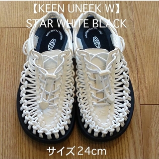 【KEEN UNEEK W】サイズ24cm STAR WHITE BLACK