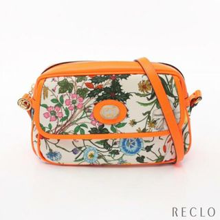 グッチ(Gucci)のフローラ ショルダーバッグ キャンバス レザー ホワイト マルチカラー(ショルダーバッグ)