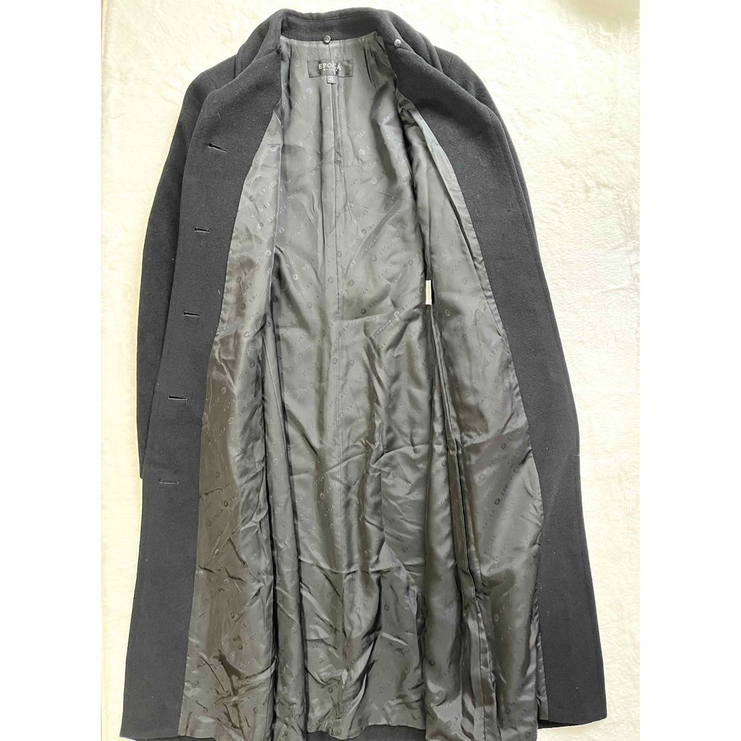 EPOCA - EPOCA エポカ アンゴラ混 裏地 総柄 ロングコート 黒 40 L ... エポカ ロング コート アンゴラ サイズ40 クリーム 白 ホワイト EPOCA