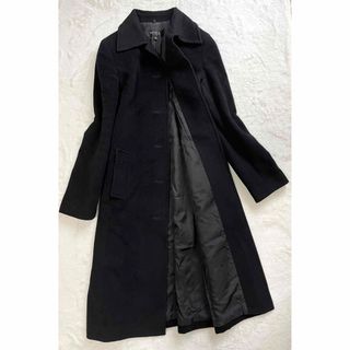 【美品】EPOCA UOMO カシミア混　ベルト　トレンチコート　ロング　黒