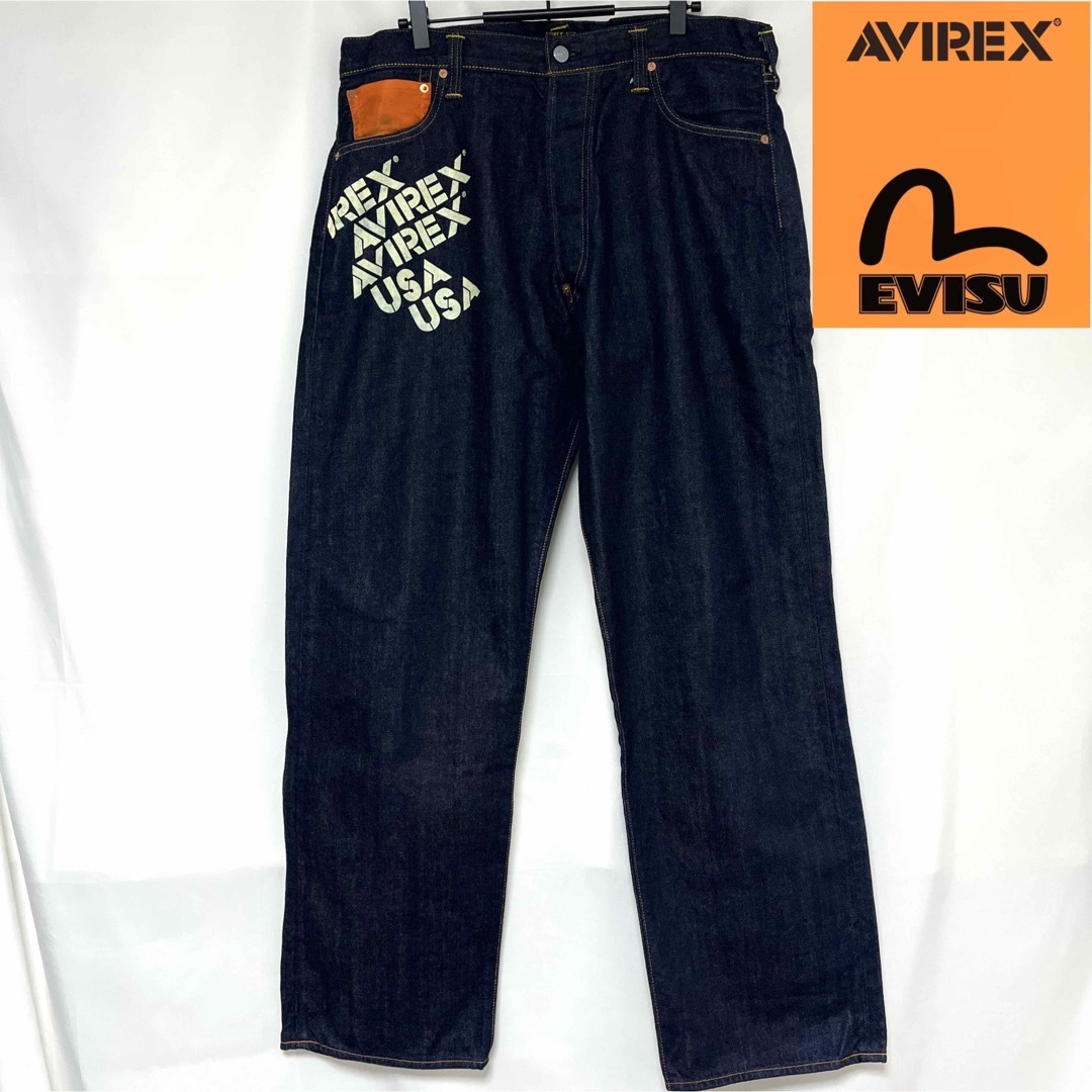 限定コラボ　EVISU×AVIREX】デニム パンツ32インチ　新品