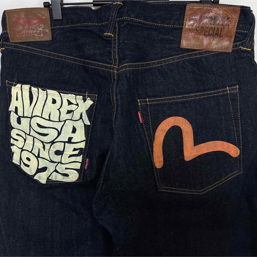 限定コラボ　EVISU×AVIREX】デニム パンツ32インチ　新品