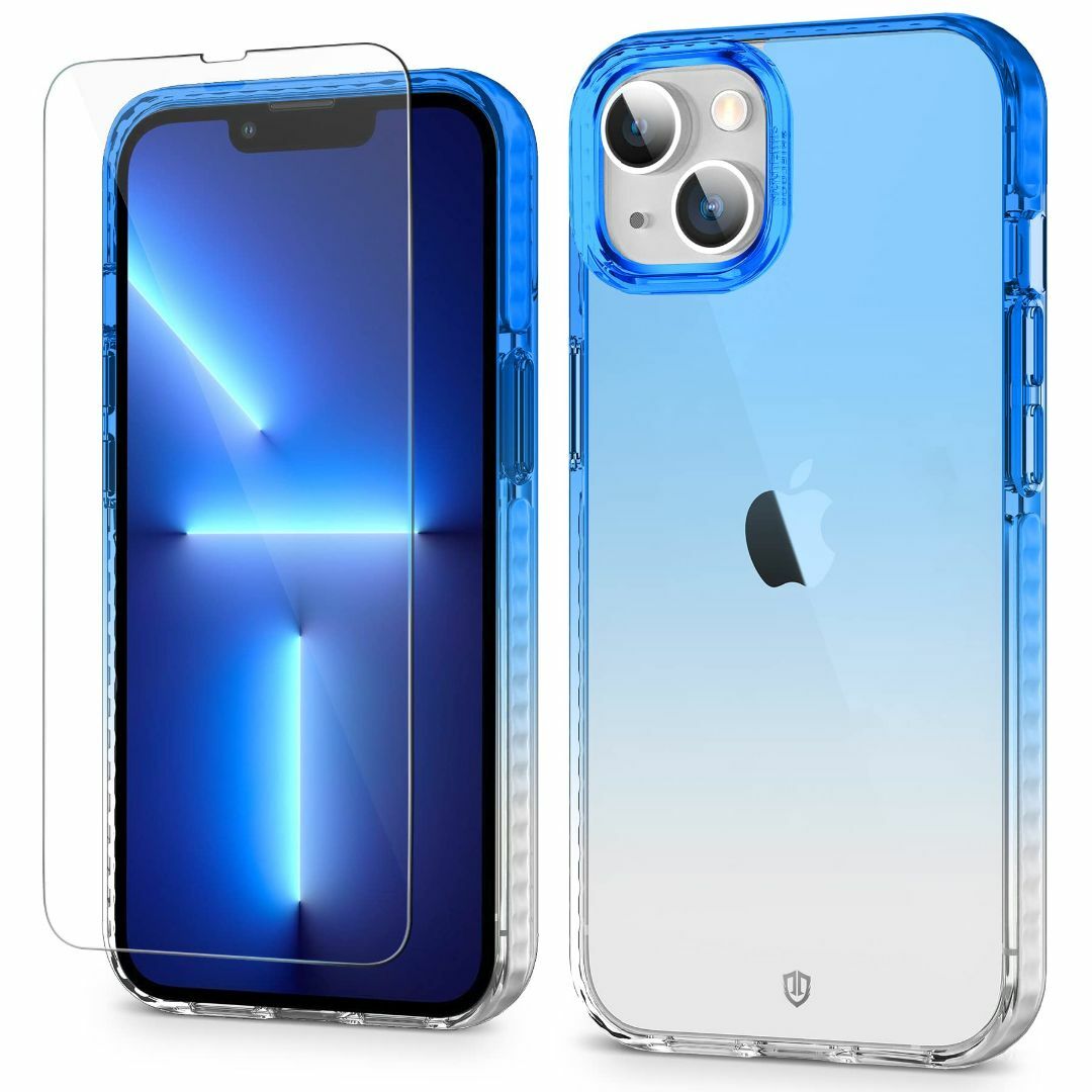 【色:ブルーとクリア】SHIELDON iPhone14ケース iPhone13