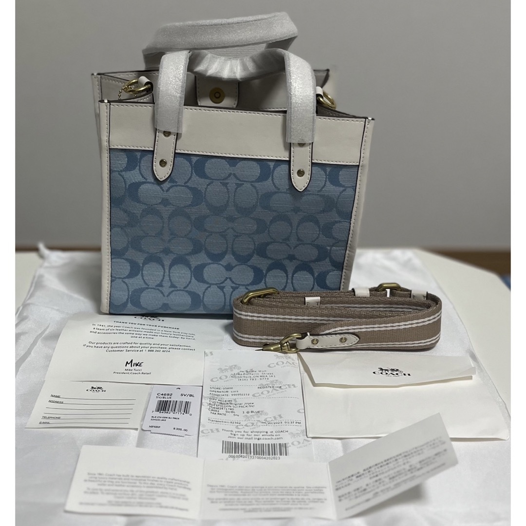 新品未使用品　COACH シグネチャーデニム ジャガード フィールドトート22 7