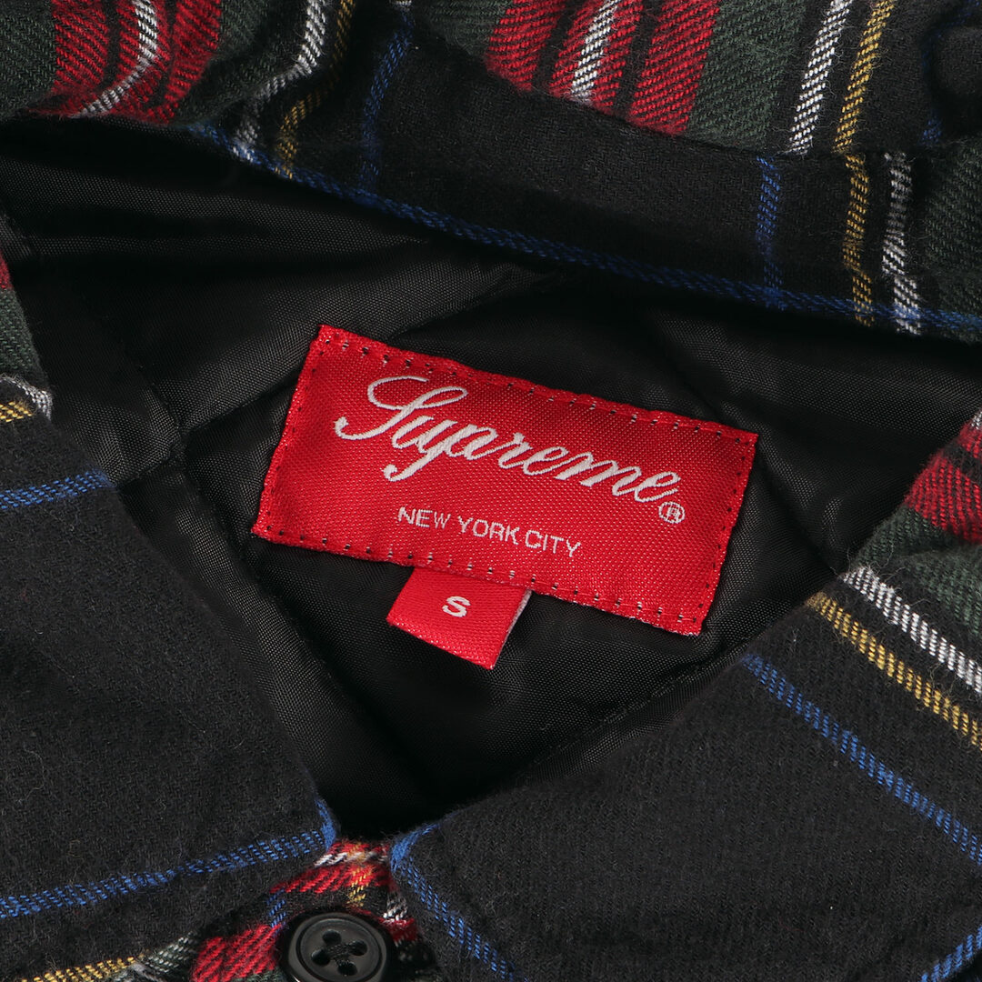 Supreme シュプリーム シャツ サイズ:S 21AW スター 刺繍 キルティング チェック ネル 長袖 シャツ Quilted Plaid  Flannel Shirt ブラック レッド グリーン トップス カジュアルシャツ【メンズ】【中古】【美品】