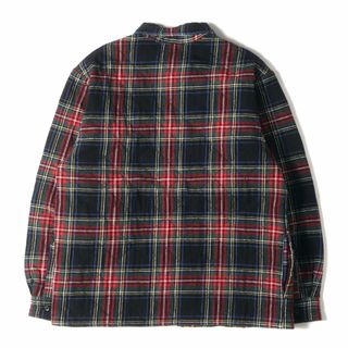 supreme キルティング ネルシャツ ブルーL plaid shirts