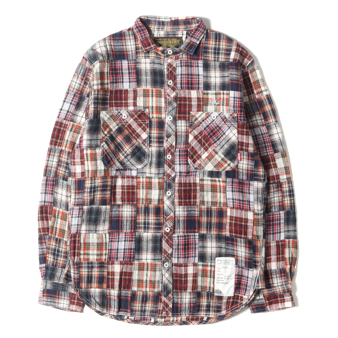 NEIGHBORHOOD(ネイバーフッド)のNEIGHBORHOOD ネイバーフッド シャツ サイズ:M パッチワーク チェック ネル シャツ CHIPS.PW / CE-SHIRT. LS マルチカラー トップス カジュアルシャツ 長袖 【メンズ】【中古】 メンズのトップス(シャツ)の商品写真