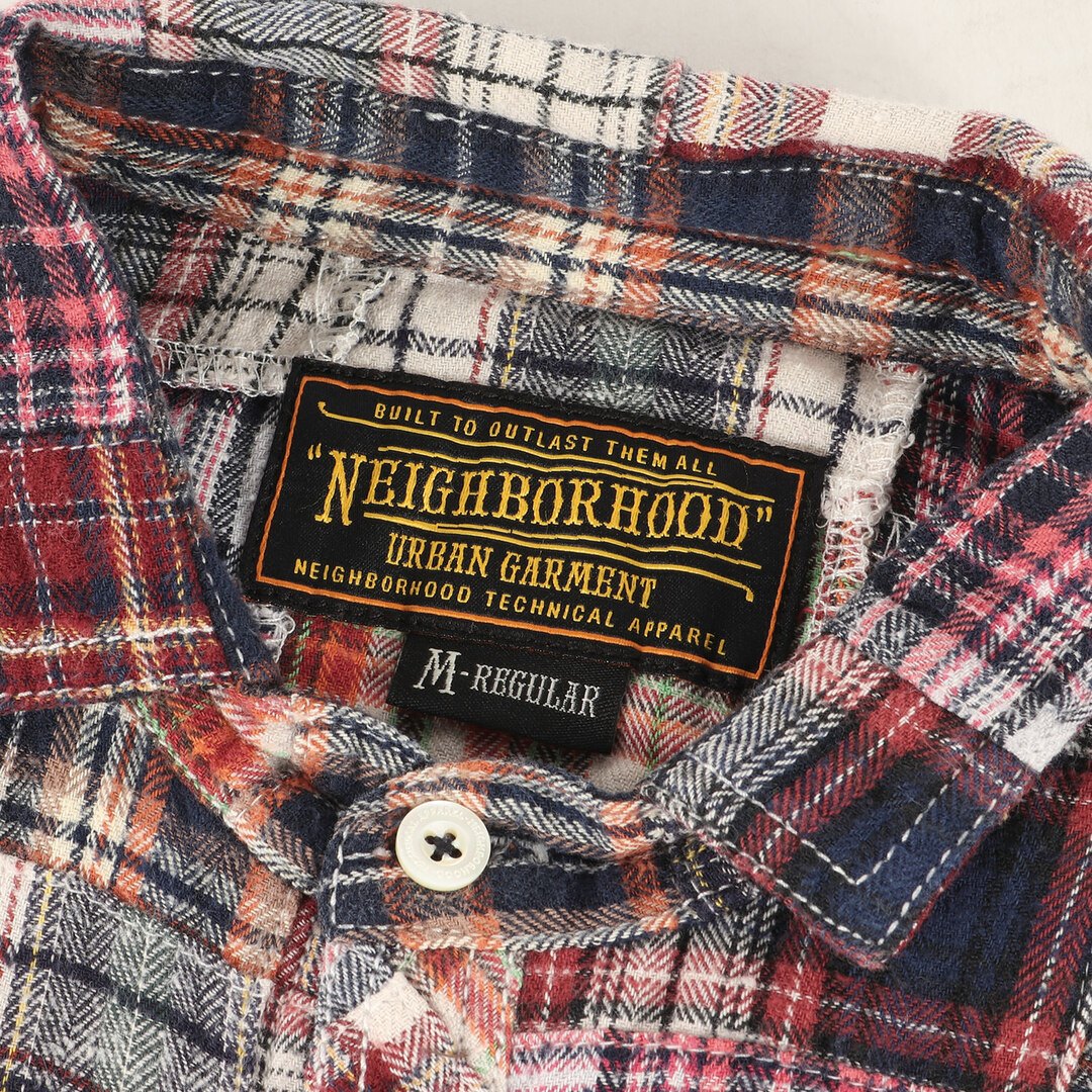 NEIGHBORHOOD ネイバーフッド シャツ サイズ:M パッチワーク チェック ネル シャツ CHIPS.PW / CE-SHIRT. LS マルチカラー トップス カジュアルシャツ 長袖 【メンズ】