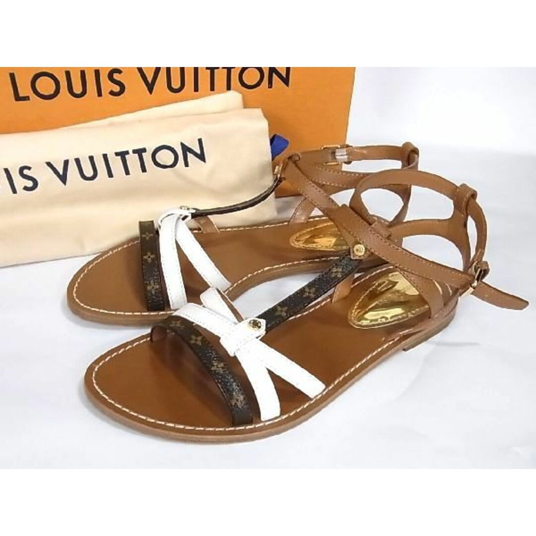 ■極美品■ LOUIS VUITTON ルイヴィトン エクスプローラー フラットサンダル 表記サイズ38(約24.5cm) 靴 シューズ ブラウン系 AR5163