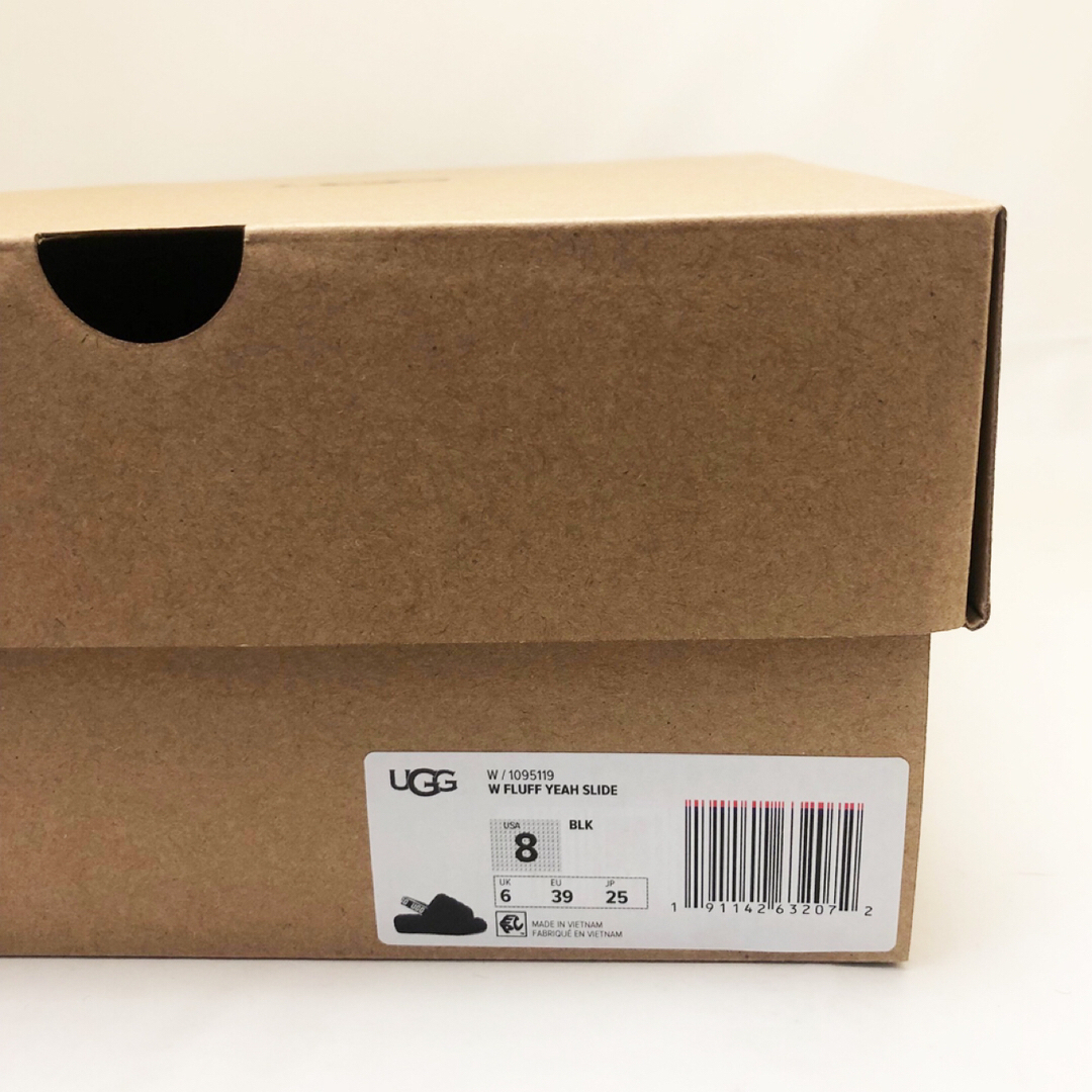 新品 UGG アグ サンダル FLUFF SLIDE ブラック 25.0cm-