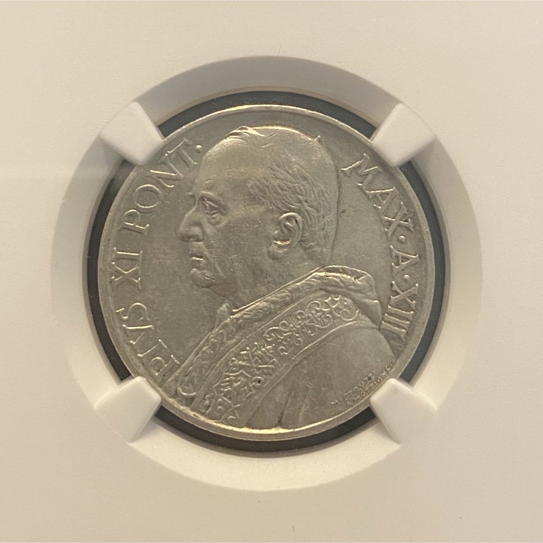 【◎最終割引】バチカン 銀貨 1934 NGC鑑定 アンティークコイン　イタリア