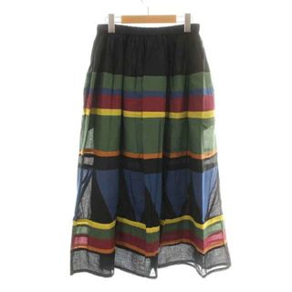 クイーン&ベル Nola Skirt フレアスカート ロング S マルチカラー(ロングスカート)