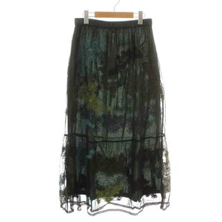 クイーン&ベル Cammo Skirt フレアスカート M 黒 マルチカラー