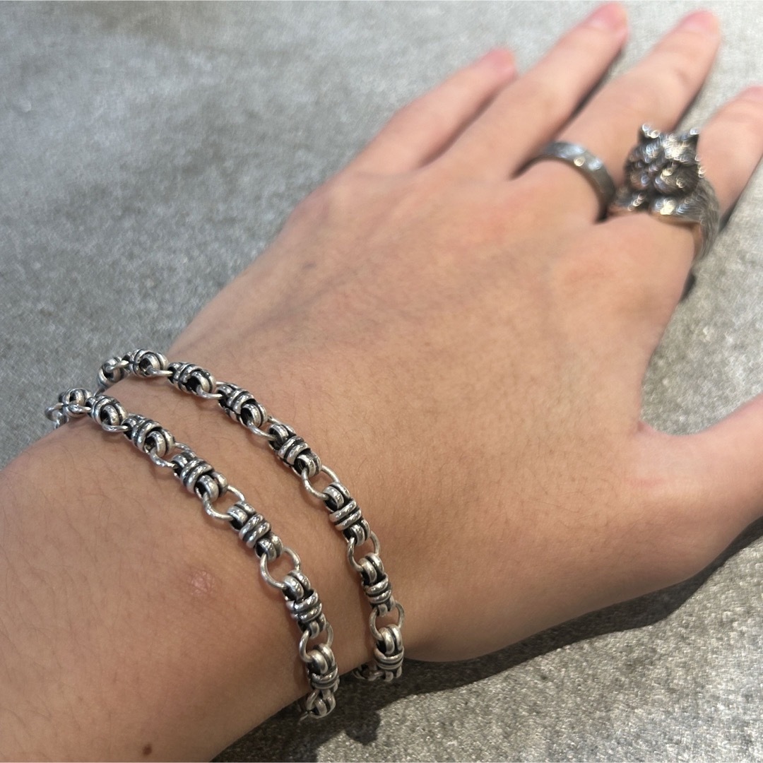 ヴィンテージ シルバー925ナバホデザインダブルブレスレット