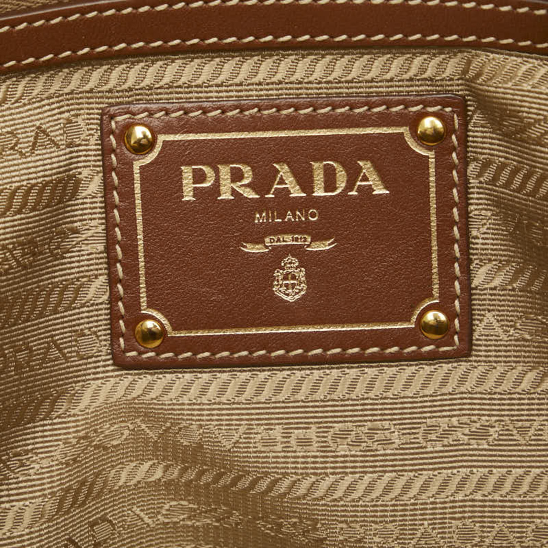 PRADA - プラダ ロゴ ジャガード ゴールド金具 ショルダーバッグ ミニ 