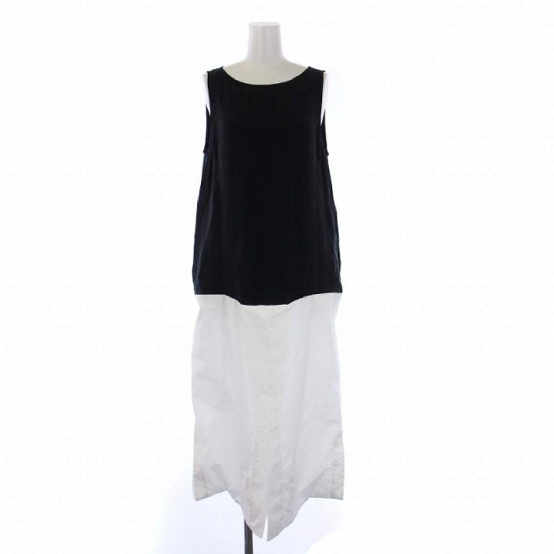 MM6 - MM6 18SS 2WAY ノースリーブ ロングワンピース シャツ 40 白 黒