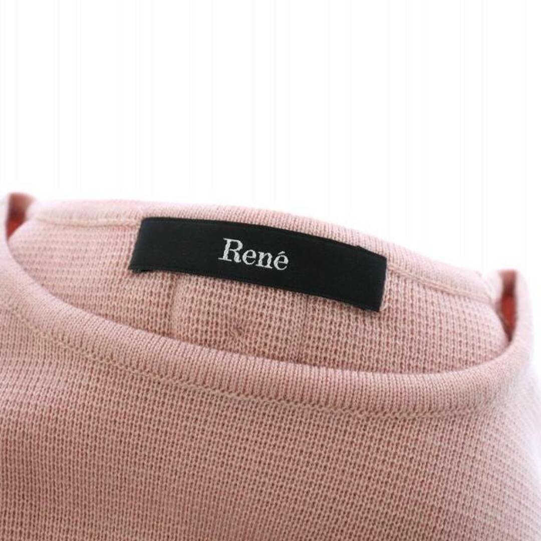 René - ルネ 23年製 バックボタンニットワンピース 長袖 ひざ丈 34 XS