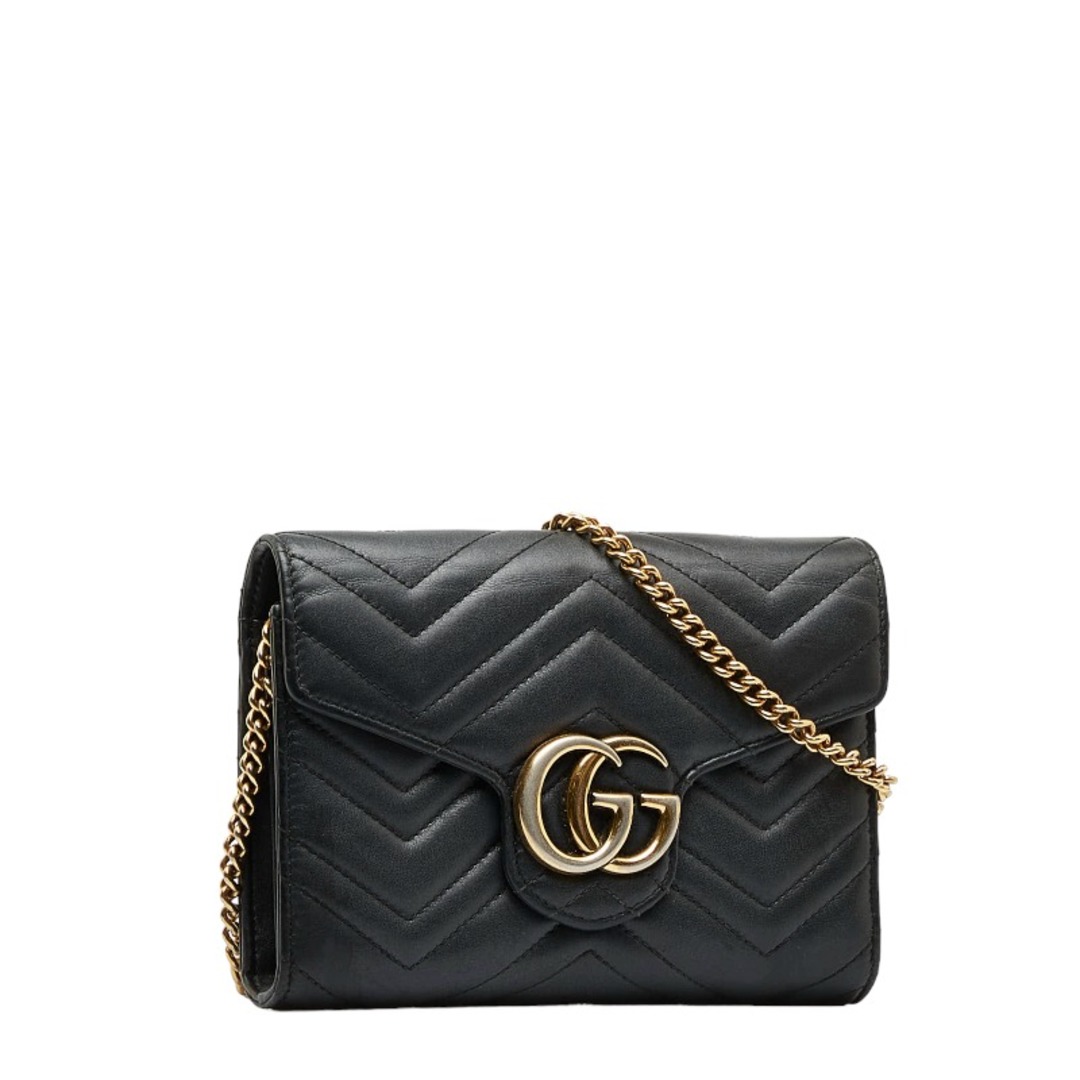 Gucci - グッチ GGマーモント キルティング チェーン ウォレット