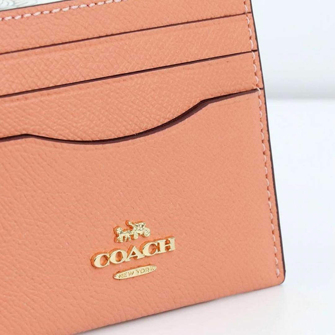 【新品】COACH コーチ レザーパスケース カードホルダー 名刺入れ ピンク