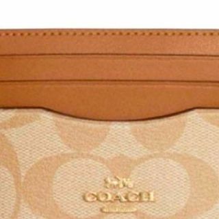 【新品】COACH コーチ シグネチャーレザーカードケース パスケース カーキ