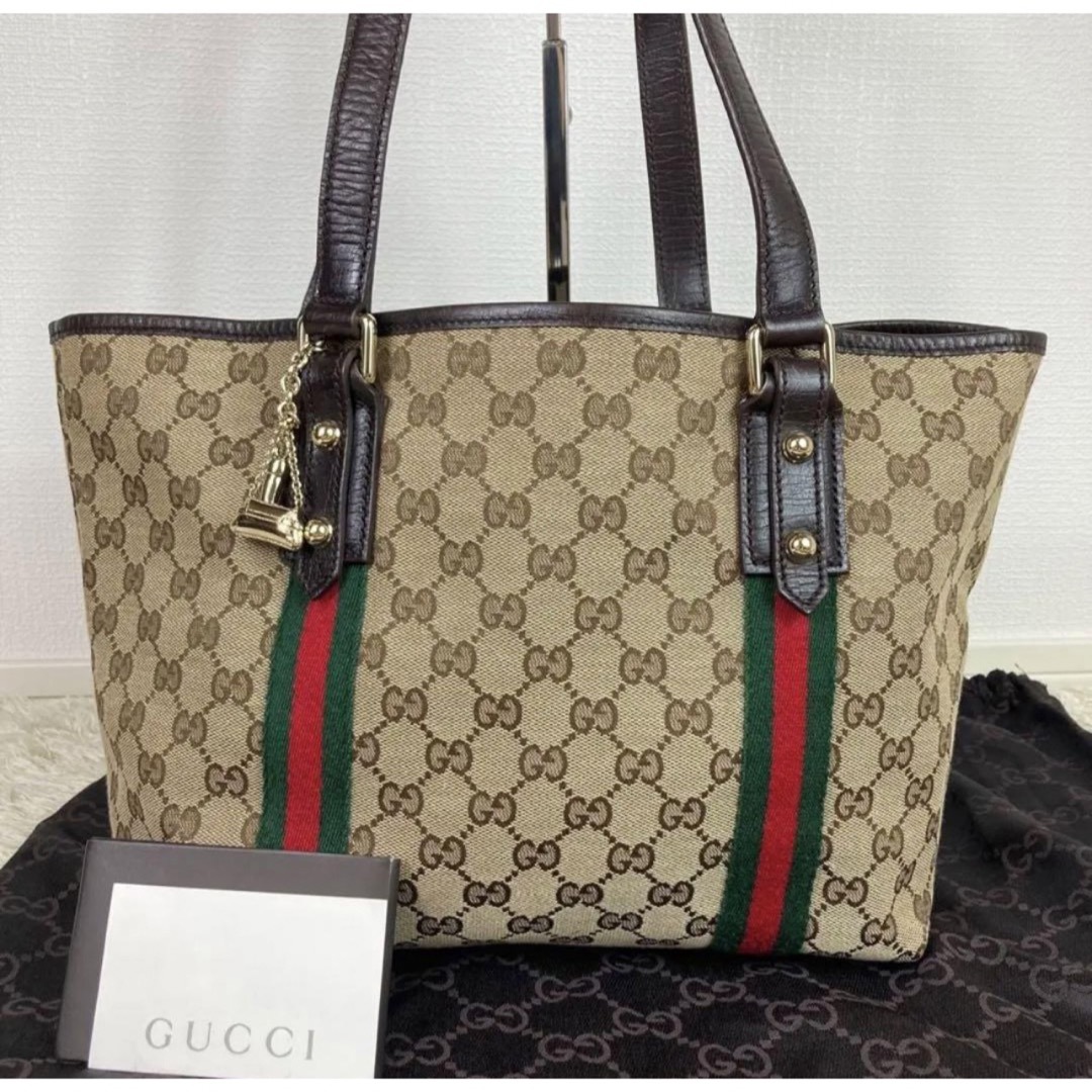 Gucci - A4OK オールドグッチ シェリーライン GG キャンバス トート