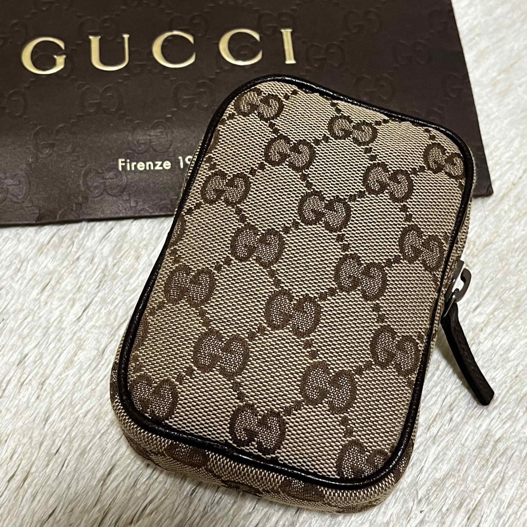 極美品✨グッチ シガレットケース 化粧ポーチ GGキャンバス×レザー