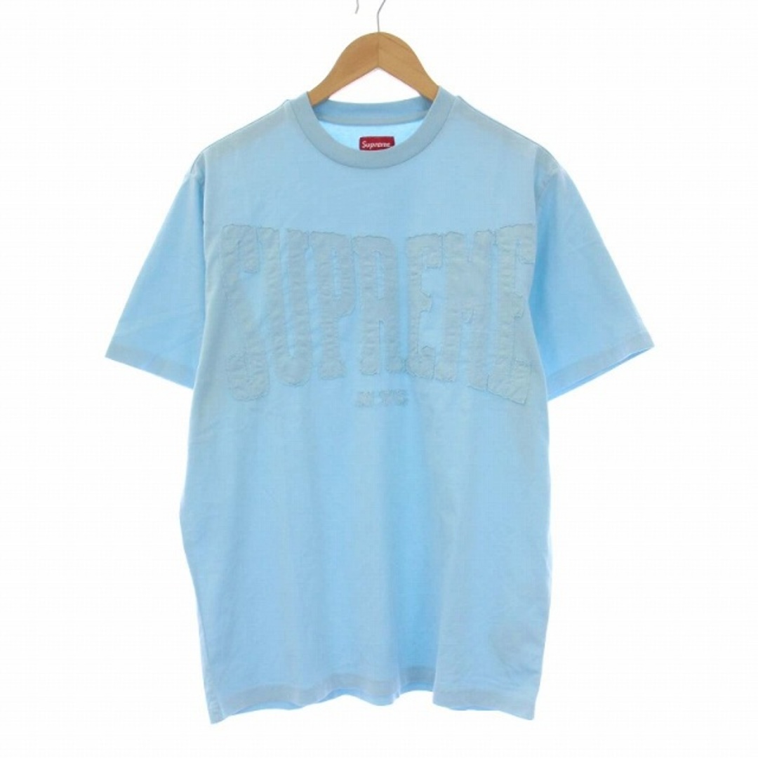 SUPREME 20FW Cutout Logo S/S Top Tシャツ 水色